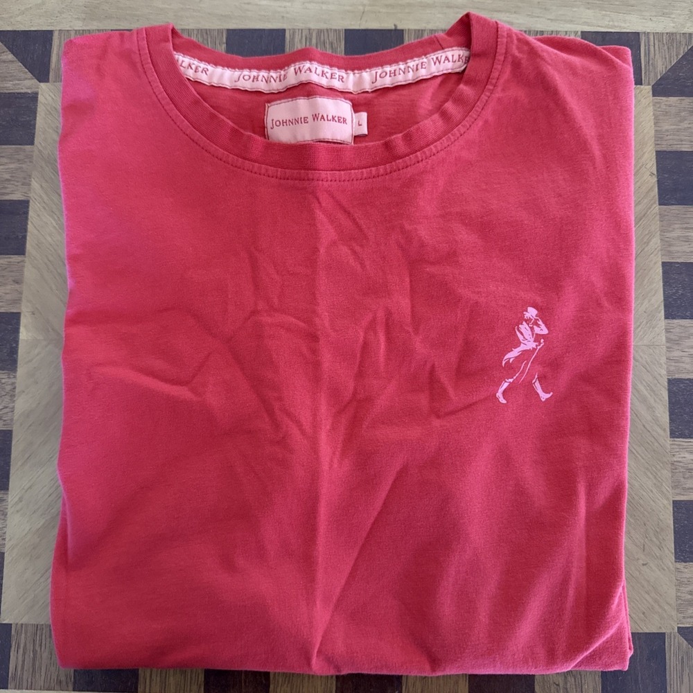 Johnny Walker Whisky T-Shirt "Keep Walking" Red Size M/L Unisex-Scotland